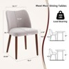 Dining Chair Set of 4, Linen Upholstered Dining Chair with Wood Legs, Wing Backrest, Wooden Kitchen Chair, Kitchen Chairs with Thick Cushions - 3 of 4