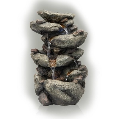 Rainforest Rock Fountain With LED Light - Alpine Corporation