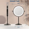 Makeup Mirror, Vanity Mirror with Lights 3 Color Settings Adjustable Brightness, 1/10X Magnifying, 360° Rotating Magnification Mirror for Desk Beauty - 3 of 4