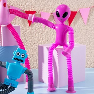 Joyfy 12 Packs Valentine's Day Telescopic Suction Pop Tubes with Cards | Fun Kids Party Favors & Classroom Gifts - 1 of 4