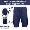 Galaxy By Harvic Women's Loose Fit Super Flex Stretch Cargo Jogger Shorts-2 Pack - 3 of 3