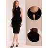 Allegra K Women's Mock Keyhole Neck Sleeveless Peplum Pencil Work Sheath Dress - 2 of 4