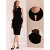 Allegra K Women's Mock Keyhole Neck Sleeveless Peplum Pencil Work Sheath Dress - image 2 of 4