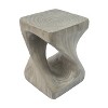 VYNXARIA Twist Shape Side Table, Wood-like texture, Gray Color - 3 of 4