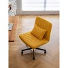 Racxily Adjustable Swivel Criss-Cross Chair, Linen Office Chairs, Vanity Chair, Desk Chair - 2 of 4