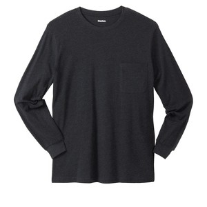 KingSize Men's Big & Tall Shrink-Less Lightweight Long-Sleeve Crewneck Pocket T-Shirt - 1 of 4