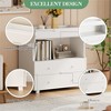 Wooden Diaper Changing Table,Baby Diaper Changing Station with Drawers, Safety Rail & Strap,Modern Baby Changing Table for Bedroom, Nursery, White - 4 of 4