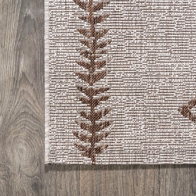 Handwoven Mid-Century Modern Beige/Brown Synthetic Area Rug