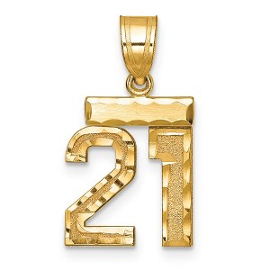 Black Bow Jewelry 14k Yellow Gold, Varsity Collection, Small D/C Pendant Number 21 - 1 of 4