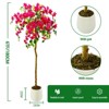 Bougainvillea Artificial Tree, 5FT Faux Planter Potted Fake Tree with Blooming Pink Flowers, Artificial Plants for Front Door Porch Patio - 3 of 4