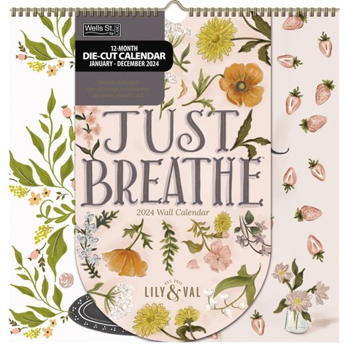 Lang 2024 Wall Calendar 12x12 Die-Cut Garden Just Breathe