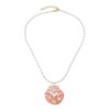 Adornia 14k Gold Plated Pink Shell Rosary Pearl Necklace - 3 of 4