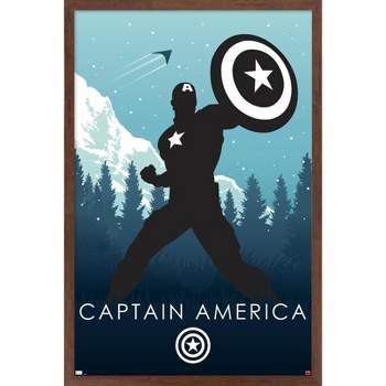 Marvel Comics - Captain America - Art Deco Wall Poster with Wooden Magnetic  Frame, 22.375 x 34 
