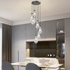 DAKAFUL Industrial-Style Chandelier With Clear Raindrop Glass Shades,E12 Base Adjustable Height Pendant Light for Dining,Entryway - 3 of 4