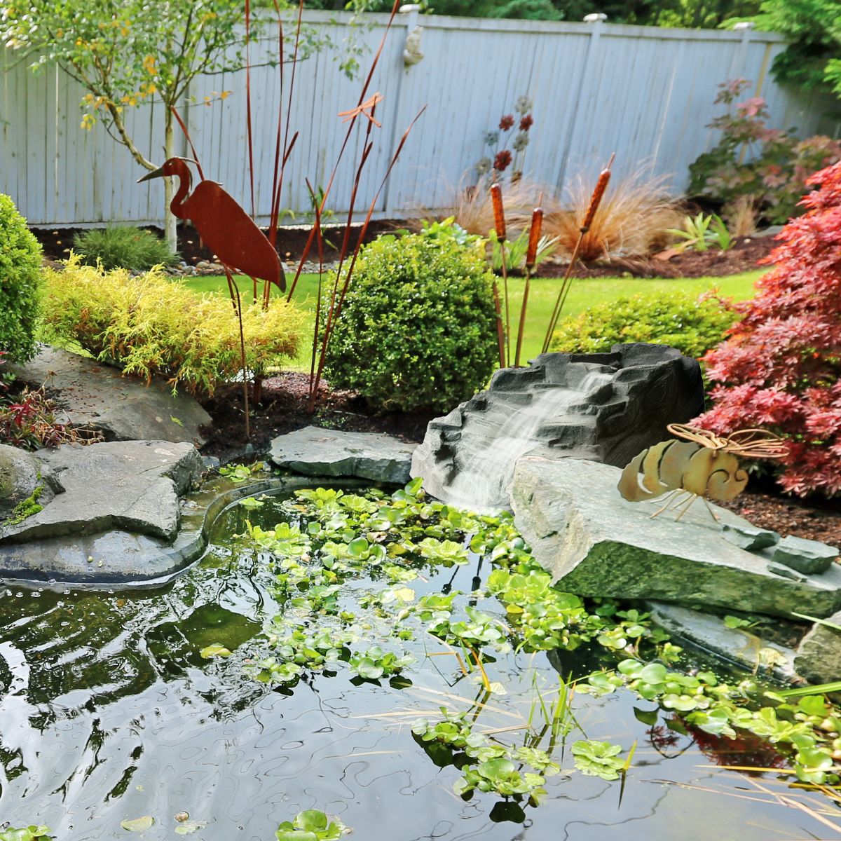 Algreen Outdoor Rock Waterfall, Tranquility Water Fountain for Pond & Backyard - thumbnail 8