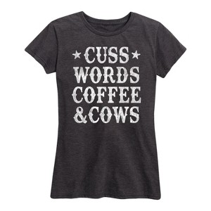 Women's - Country Casuals - Cuss Words Coffee Cows Short Sleeve Graphic T-Shirt - 1 of 4
