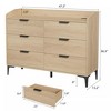 Modern 6-Drawer Dresser with Built-in Power Outlets. 47" Wide Freestanding Wood Storage for Bedroom or Living Room. Sleek & Functional. - 2 of 4