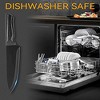 Itopfox 15-Piece Kitchen Knife Set with Block, Self-Sharpening, Dishwasher Safe, Includes 6 Steak Knives, Anti-Slip Handle, Black - 3 of 4