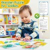 deli Wooden Toddler Puzzles, 6 Pcs Animals Puzzles for Toddler, Montessori Preschool Educational Learning Toys Make a Great Gifts for 1-5 Year Olds - 2 of 4