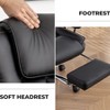 Lyngins High Back Leather Ergonomic Reclining Office Chair with Footrest for Home Office Work Study - 4 of 4