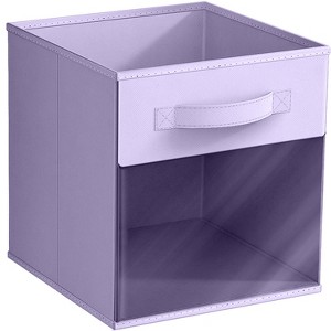 Sorbus 11 Inch Collapsible Fabric Storage Bin with Clear Window - for Organizing Clothes, Toys, Books, Shelves, Closets & more - 1 of 4
