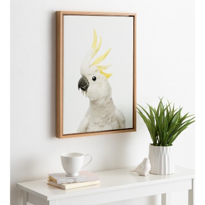 18" x 24" Natural Wood Framed Cockatoo Canvas Art