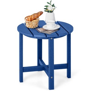 Costway 18'' Patio  Round Adirondack Side Table Weather Resistant HDPE Garden - 1 of 4