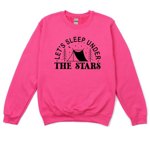 Simply Sage Market Women s Gildan Graphic Sweatshirt Let s Sleep Under The Stars Tent S Raspberry