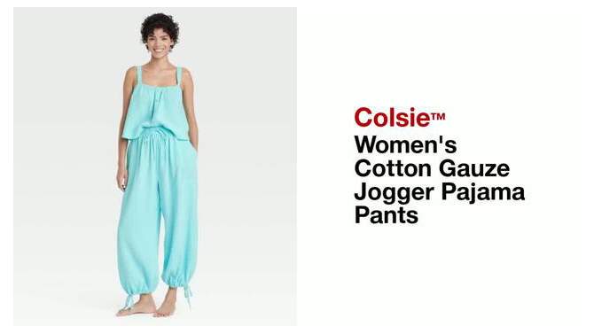 Women's Cotton Gauze Jogger Pajama Pants - Colsie™, 2 of 7, play video