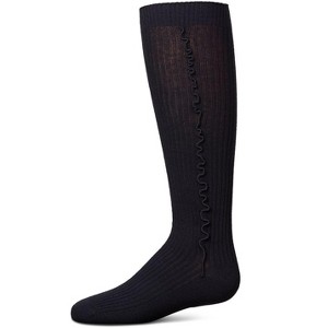 Memoi Girls' Wavy Line Dress Socks - 1 of 3