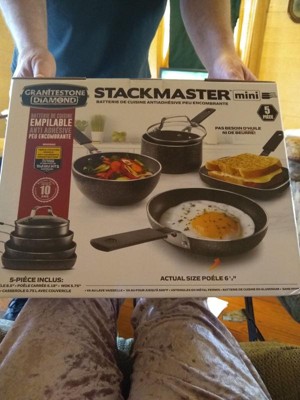 Granitestone Stackmaster 3 Piece Space Saving Nonstick Cookware Set : Target