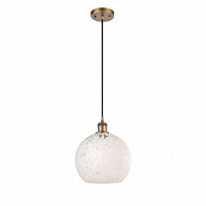 White Mouchette - 1 Light Cord Hung Mini Pendant In Modern Style-11.75 Inches Tall and 10 Inches Wide - 1 of 1