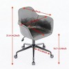 PDTEND Black Mid-Century Swivel Desk Chair with Adjustable Height, Armrests, and Back Support - 3 of 4
