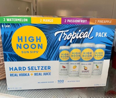 High Noon Sun Sips Hard Seltzer, Vodka & Soda, Tropical - 8 pack, 355 ml cans