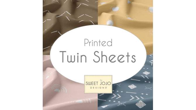 Sweet Jojo Designs Gender Neutral Unisex Kids Twin Sheet Set Boho Rainbow Yellow and White 3pc, 2 of 6, play video