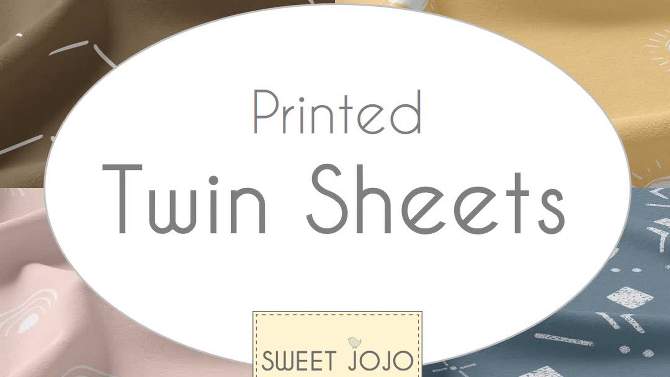 Sweet Jojo Designs Girl Kids Twin Sheet Set Boho Sun Purple and White 3pc, 2 of 6, play video
