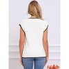 INSPIRE CHIC Women's V Neck Sleeveless Ribbed Contrast Color Trim Sweater Vest - 3 of 4
