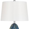 Possini Euro Design Modern Table Lamp with USB Charging Port 27" Tall Multi Blue Art Glass White Drum Shade for Living Room Bedroom (Color May Vary) - 4 of 4