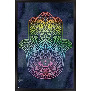 Trends International Brigid Ashwood - Rainbow Hamsa Framed Wall Poster Prints - 1 of 4