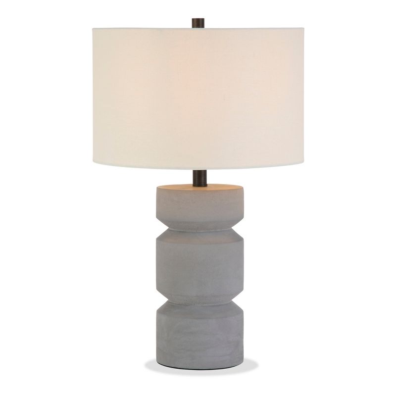 Hampton &#38; Thyme 23.5&#34; Tall Table Lamp with Fabric Shade Concrete/White, 4 of 10