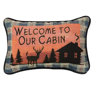 Bear Lodge Cabin Pillow 12.5x8 inch Lodge-Inspired Accent by Manual Woodworkers and Weavers - 1 of 3