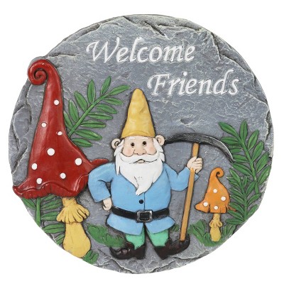 Welcome Friends Garden Gnome Stone - Exhart