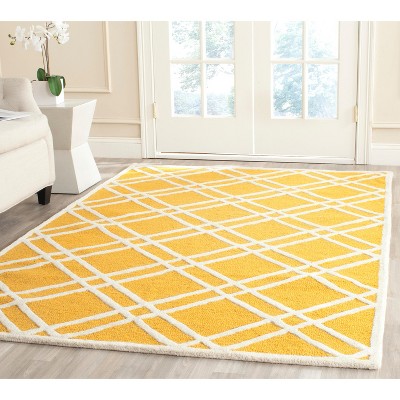 Gold and Ivory Hand-Tufted Wool Area Rug 3' x 5'