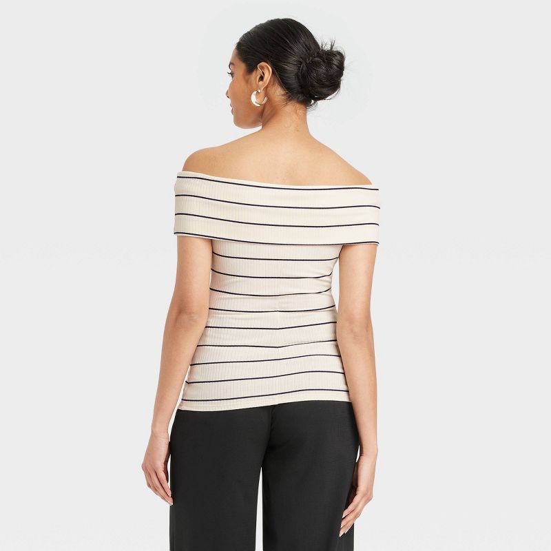 Women's Slim Fit Short Sleeve Off the Shoulder Top - A New Day™, 3 of 8