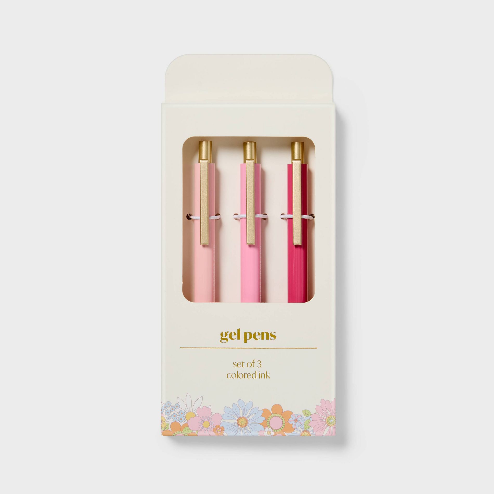 3pk Metal Gel Pens Assorted Pink - Spritz™