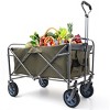 YONWAY Foldable Large Utility Shopping Wagons Carts with 4 All-Terrain Wheels 150lbs Capacity Portable for Sand,Camping Fishing,Shopping - 2 of 4