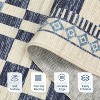 Washable Runner Rug for Kitchen, Bathroom, Non-Slip, Low Pile, Stain-Resistant, Abstract Checkered Carpet, Entryway, Laundry. - 4 of 4