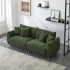 86.6'' Teddy Fleece Sofa with Four Throw Pillows, Metal Feet and Compact Design for Apartment - 2 of 4