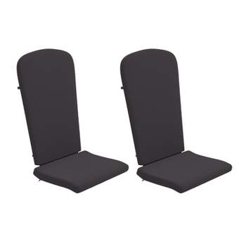 Merrick Lane Set Of 2 Indoor/Outdoor High Back Adirondack Chair Cushions with Elastic Strap and Water Resistant Covers