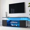 Vynxaria Modern TV Stand, Entertainment Center, Media Storage Console, Black, 60 Inch - 2 of 4